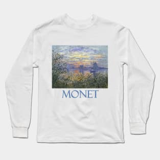 Boats Moored at Le Petit-Gennevilliers by Claude Monet Long Sleeve T-Shirt